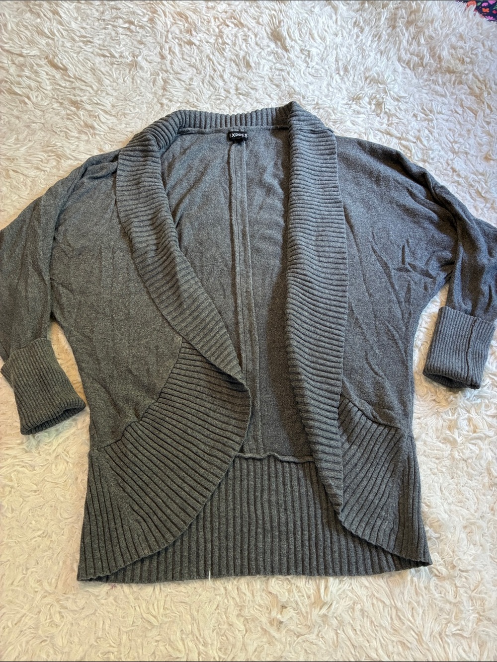 Express Grey Dolman Cardigan Sweater